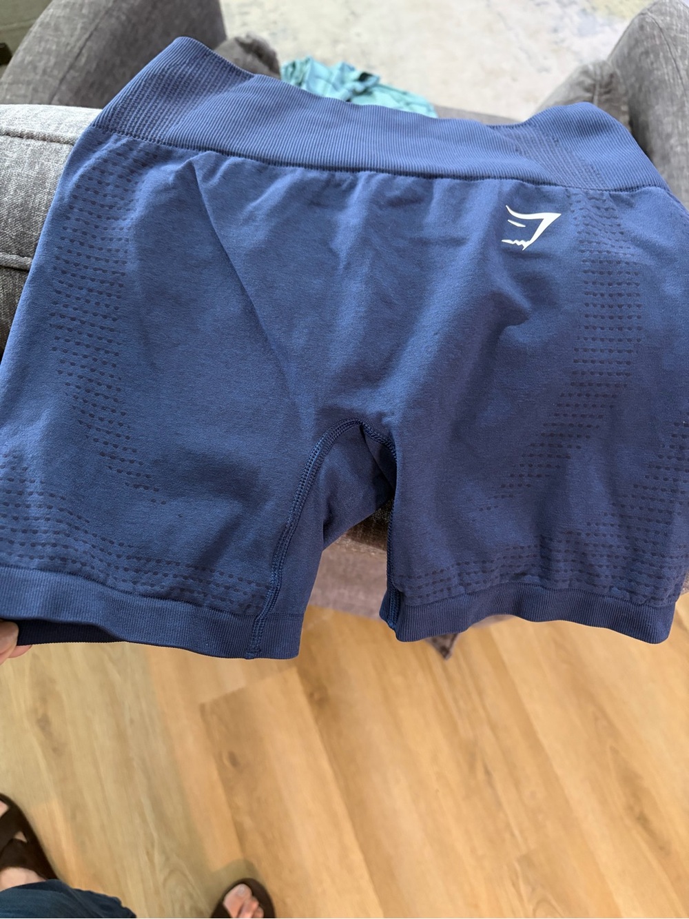 Gymshark Navy Seamless High-Waist Athletic Shorts
